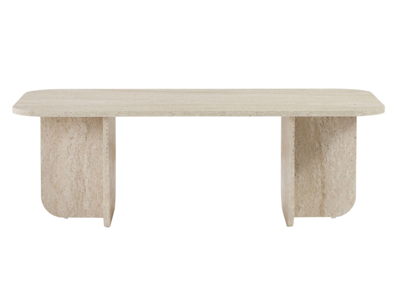 Mesa de centro de madeira "Akira" 120 x 60 x 41 cm - Travertino