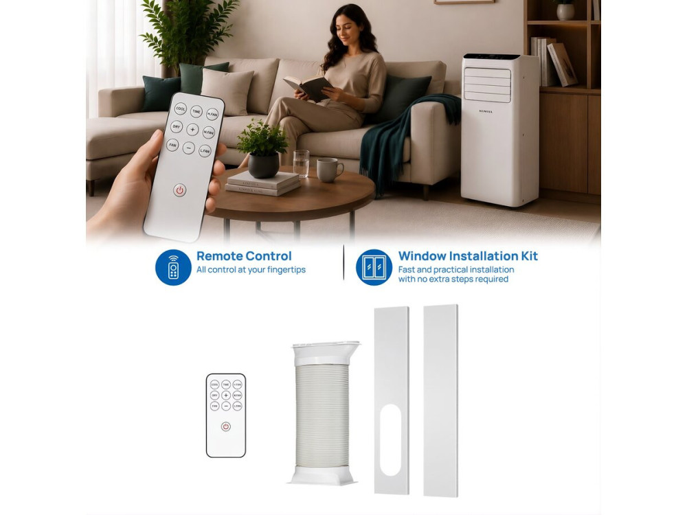 Climatiseur mobile 7000 BTU avec tuyau d'évacuation - 20 m2 - STOCK LIMITE