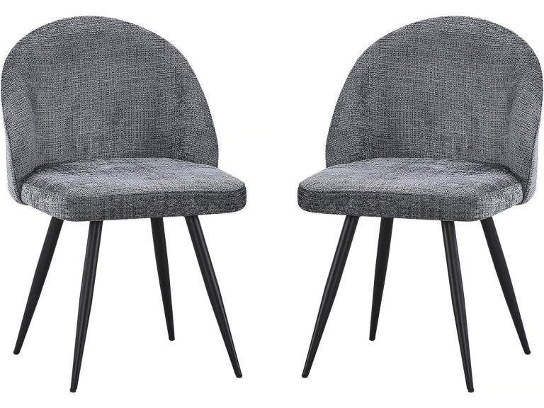 Conjunto de 2 cadeiras em tecido "Samuel" - 53 x 51 x 82 cm - Cinza