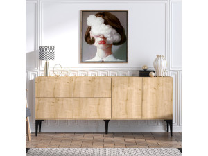 Aparador de madeira "Laika" - 180 x 40 x 80 cm - Bege 2