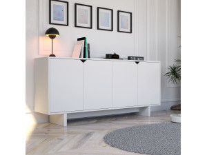 Aparador "Doruk" em madeira - 180 x 40 x 81 cm - Branco 2
