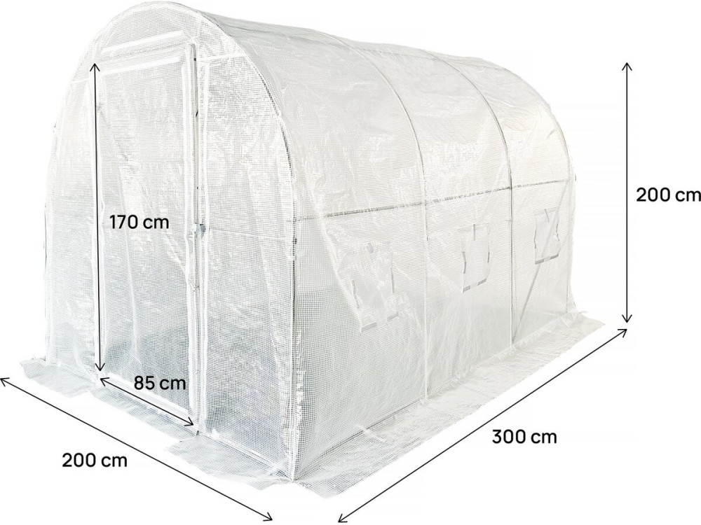 Cobertura para estufa tipo túnel "Mimosa" - 6 m² - 180 g - Branca