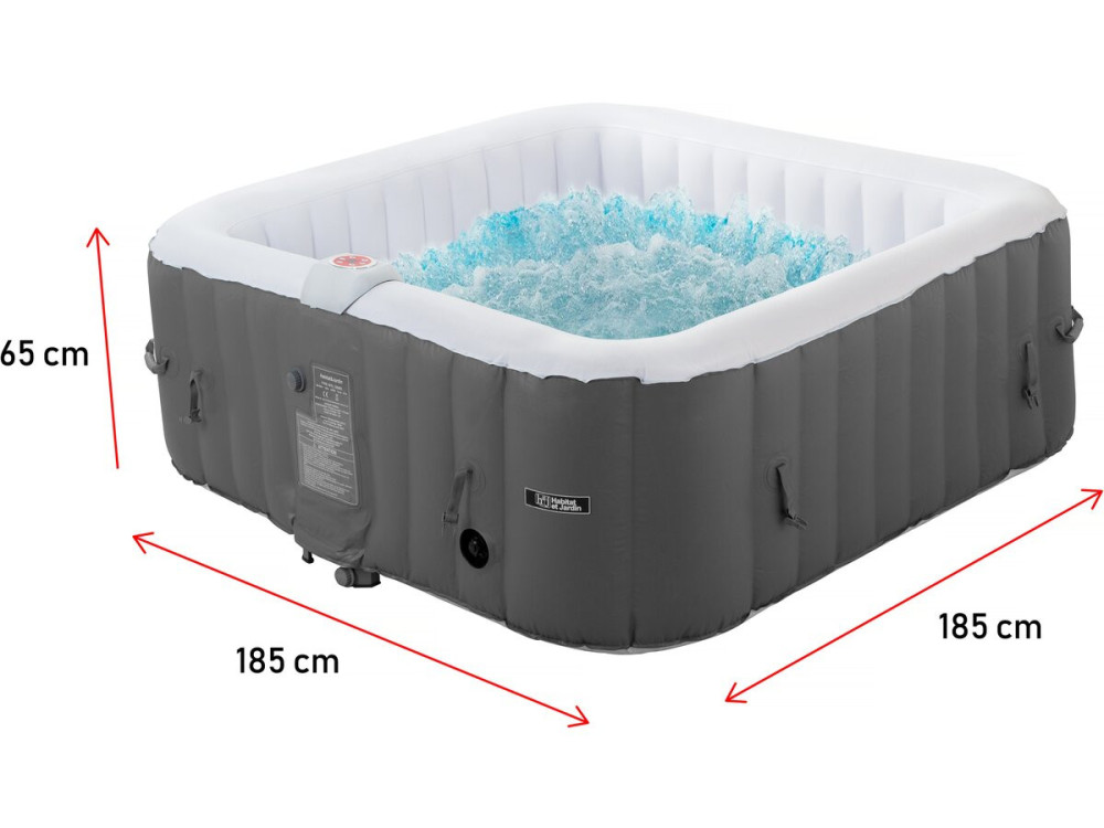 Spa inflável "RIVIERA" em PVC - 6 lugares - Cinza/branco