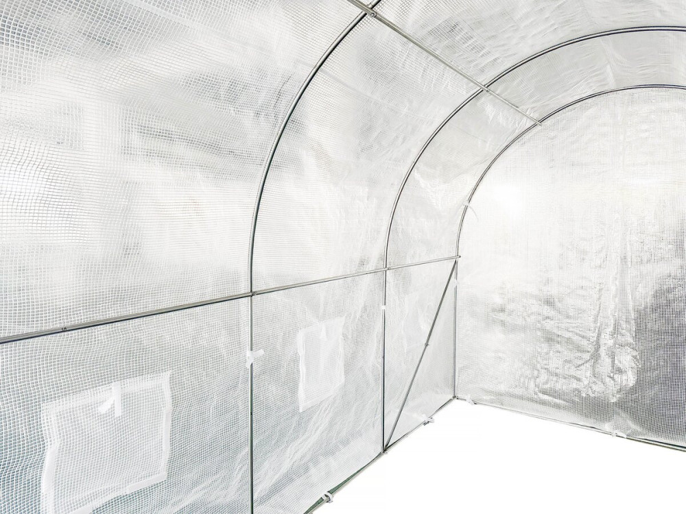 Estufa de jardim tipo túnel "Mimosa" com porta - 6 m² - 180 g - Branca
