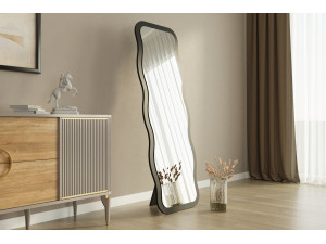 Espelho de madeira "Aror" 50 x 2,2 x 160 cm - Preto 2