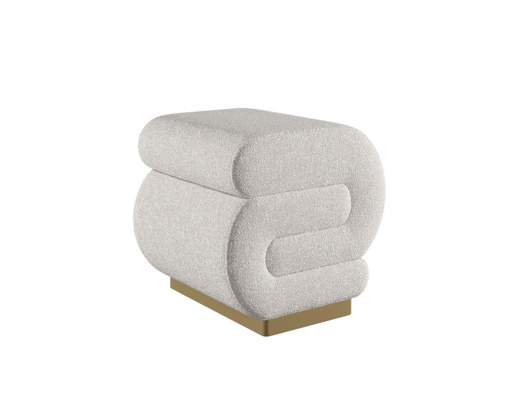 Puff de madeira "Sally" 40 x 42 x 42 cm - Creme
