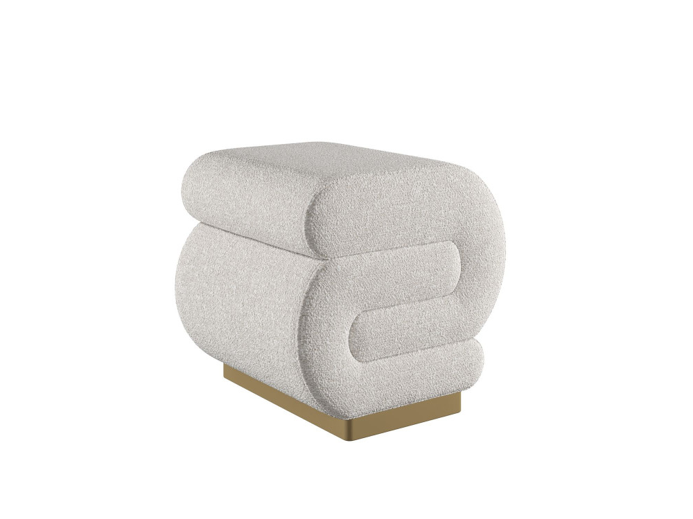 Puff de madeira "Sally" 40 x 42 x 42 cm - Creme