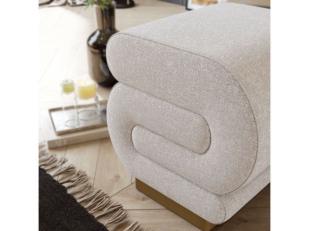 Puff de madeira "Sally" 40 x 42 x 42 cm - Creme