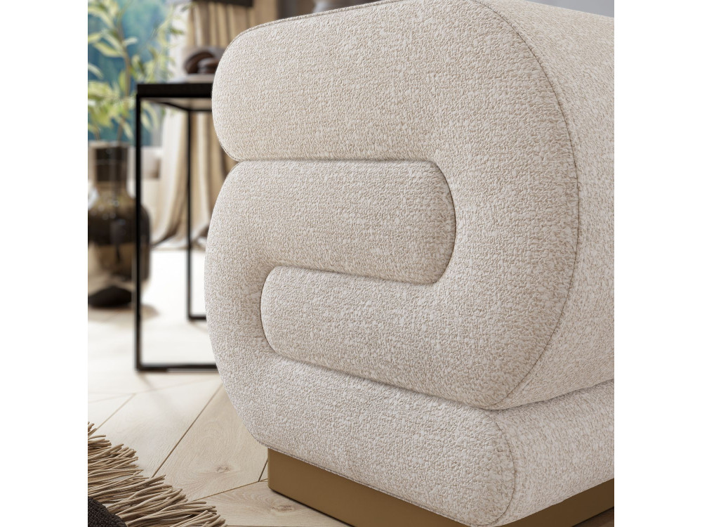 Puff de madeira "Sally" 40 x 42 x 42 cm - Creme