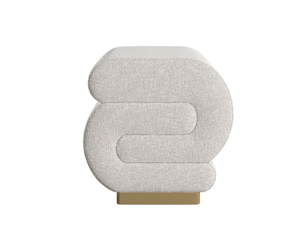 Puff de madeira "Sally" 40 x 42 x 42 cm - Creme