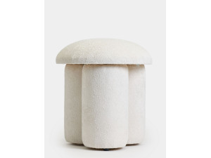 Pufe em tecido "Magnus" - 45 x 45 x 48 cm - Branco