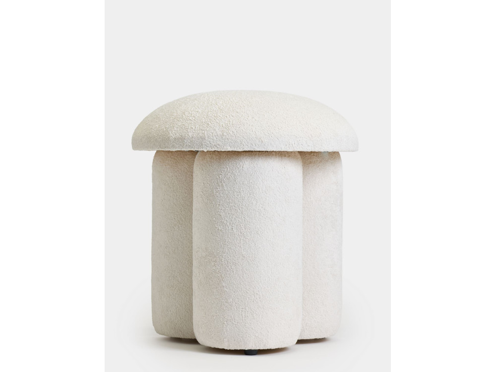 Pufe em tecido "Magnus" - 45 x 45 x 48 cm - Branco