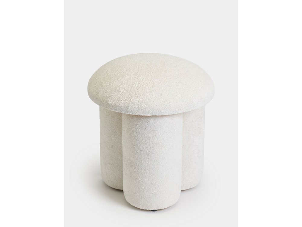 Pufe em tecido "Magnus" - 45 x 45 x 48 cm - Branco