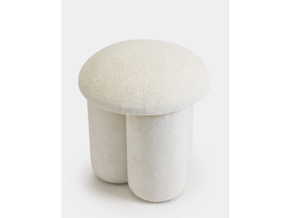 Pufe em tecido "Magnus" - 45 x 45 x 48 cm - Branco