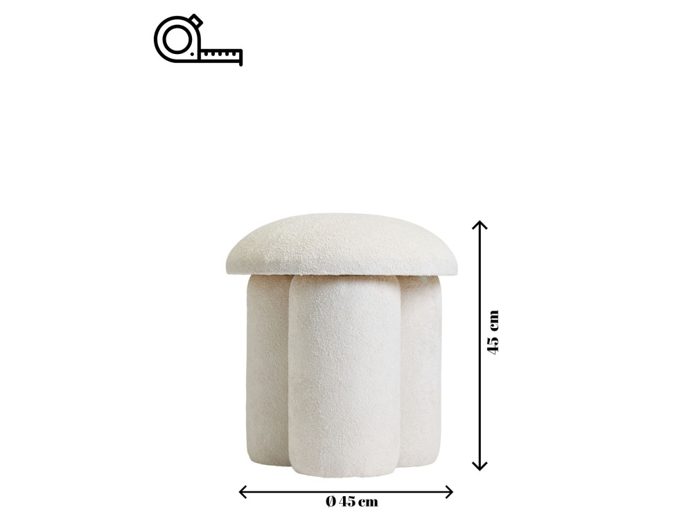 Pufe em tecido "Magnus" - 45 x 45 x 48 cm - Branco