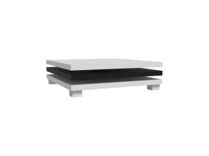 Mesa de centro "Elena" - 80 x 80 x 32 cm - Branco / Preto 2