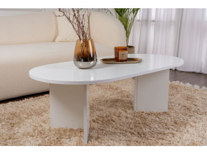 Mesa de centro de madeira "Sand" - 60 x 119 x 40 cm - Branca 2
