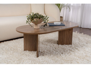Mesa de centro de madeira "Sand" - 60 x 119 x 40 cm - Nogueira 2