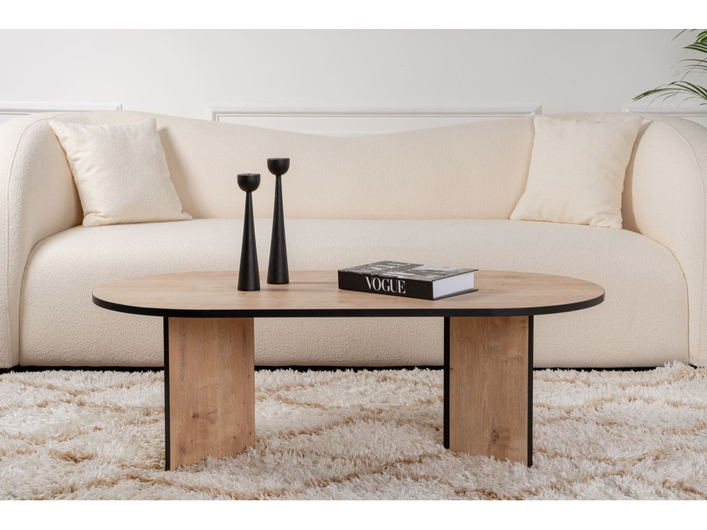 Mesa de centro de madeira "Sable" 119 x 60 x 40 cm - Carvalho safira