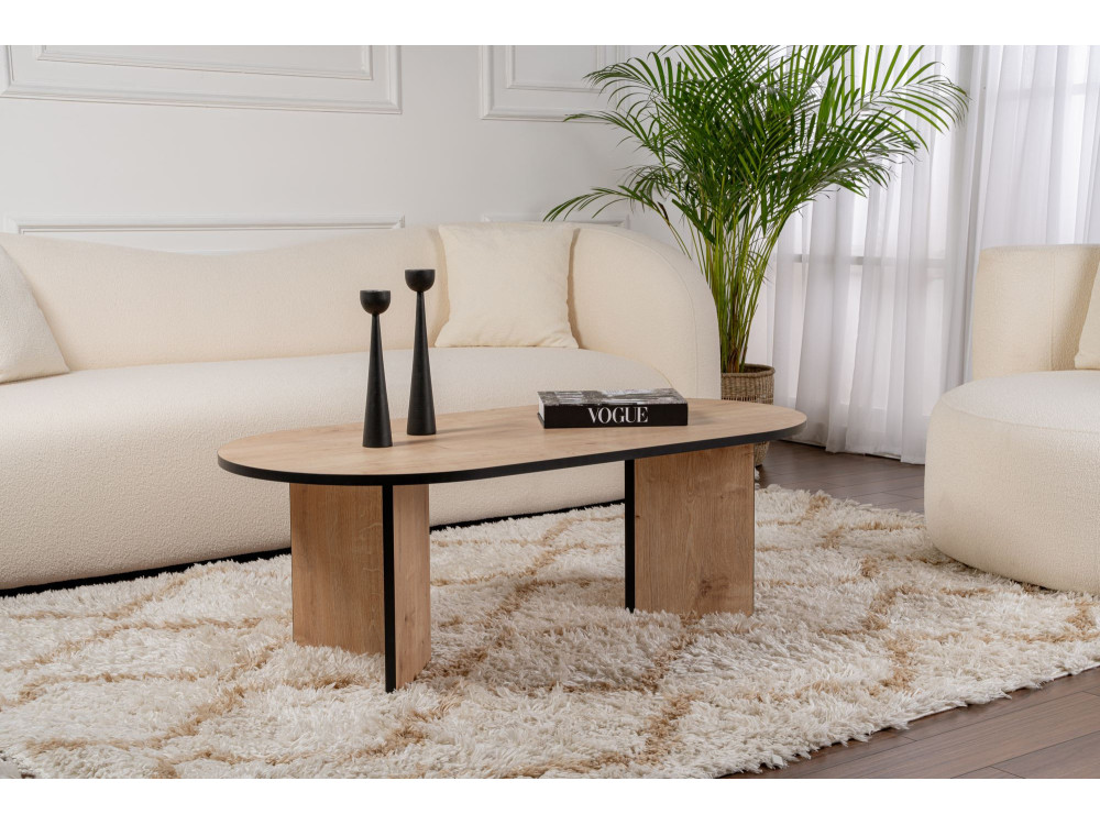 Mesa de centro de madeira "Sable" 119 x 60 x 40 cm - Carvalho safira