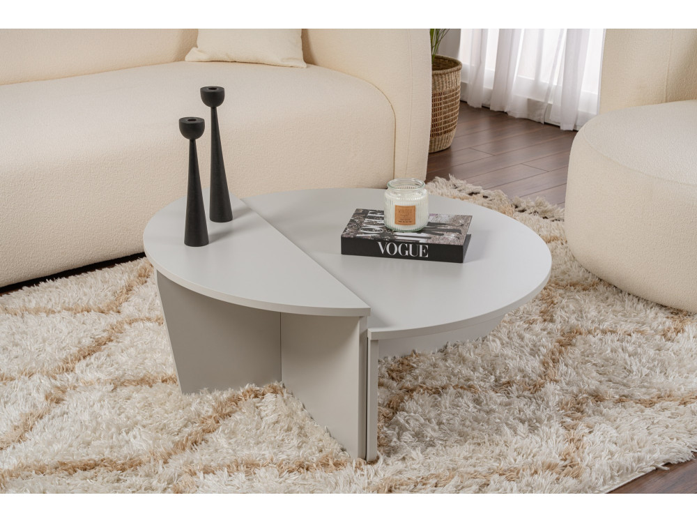 Mesa de centro de madeira "Orion" 90 x 60 x 30 cm - Cinzento