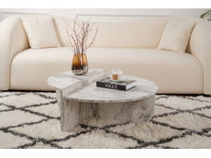 Mesa de centro de madeira "Orion" 90 x 60 x 30 cm - mármore Freesia 2