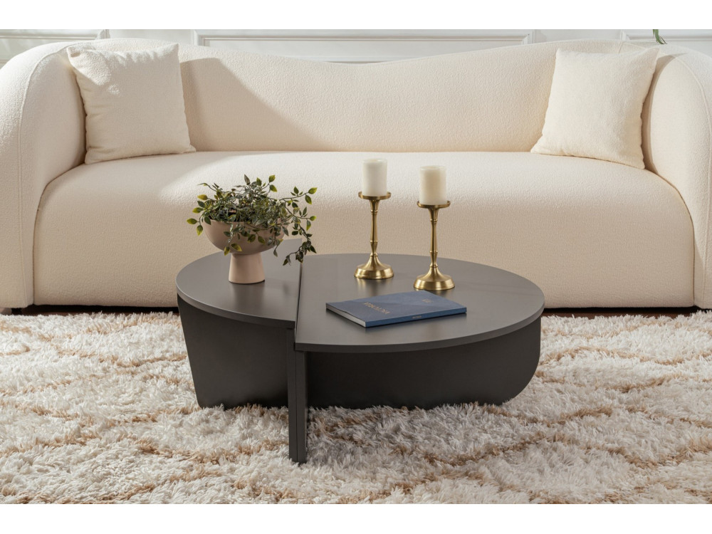 Mesa de centro de madeira "Orion" 90 x 60 x 30 cm - Antracite