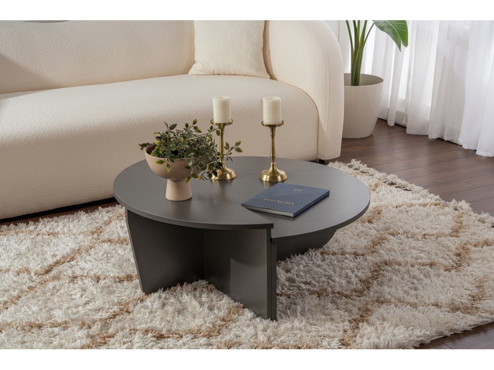 Mesa de centro de madeira "Orion" 90 x 60 x 30 cm - Antracite