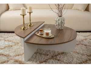Mesa de centro de madeira "Orion" 90 x 60 x 30 cm - Nogueira 2