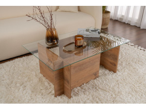 Mesa de centro em madeira "Vetrino" - 105 x 65 x 40 cm - Pinho Atlântico 2