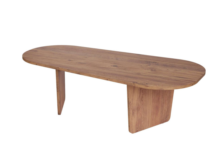 Mesa de centro em madeira "Ovalis" - 130 x 65 x 40 cm - Pinho Atlântico