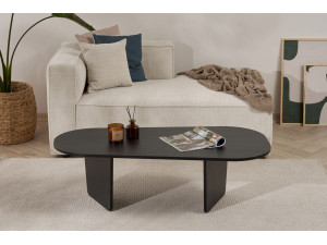 Mesa de centro de madeira "Ovalis" - 130 x 65 x 40 cm - Madeira preta 2