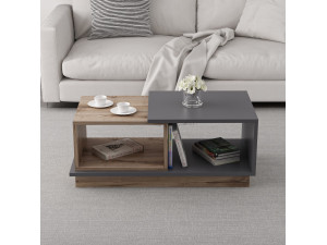 Mesa de centro em madeira "Consept" - 90 x 45 x 36 cm - Cinzento antracite 2