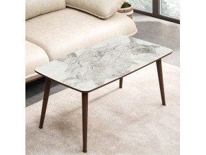 Mesa de centro de madeira "Luci" 100 x 53 x 45 cm - Branco 2