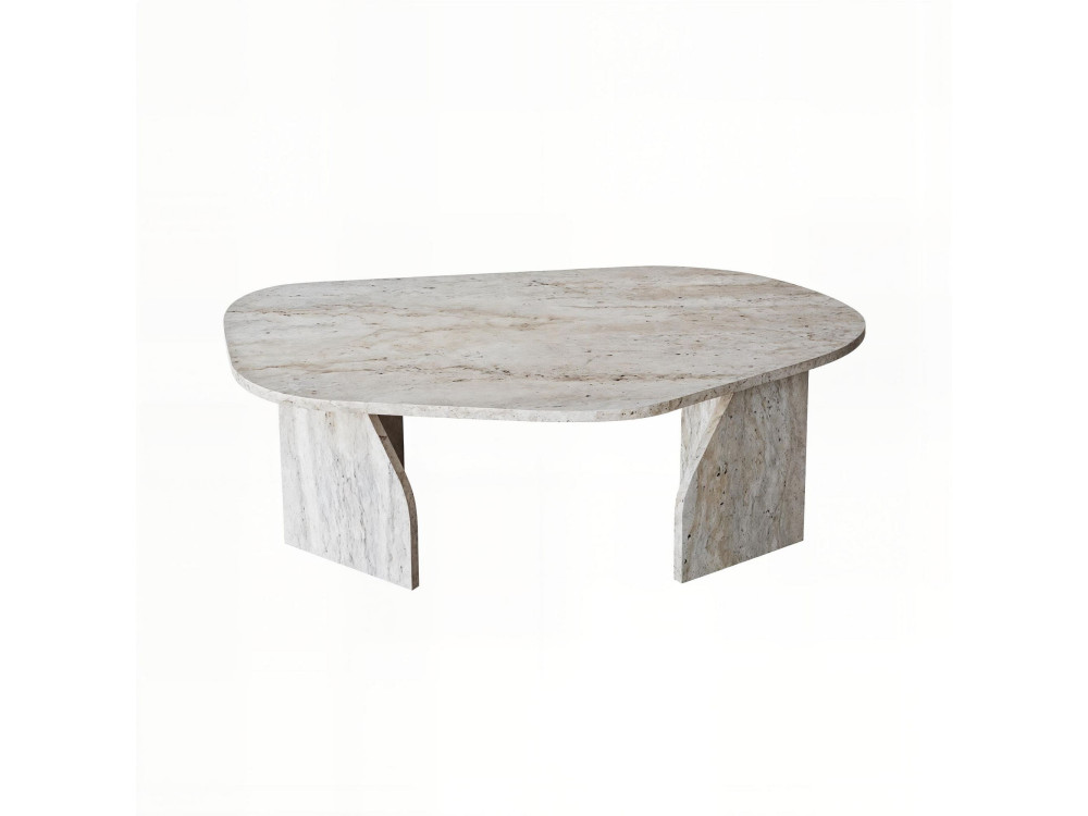 Mesa de centro de madeira "Rock" 100 x 60 x 35 cm - Travertino
