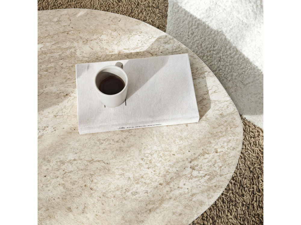 Mesa de centro de madeira "Rock" 100 x 60 x 35 cm - Travertino