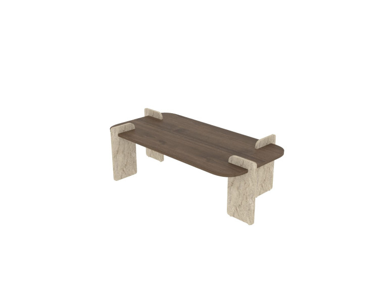 Mesa de centro de madeira "Leapiri" - 120 x 60 x 35 cm - Castanho