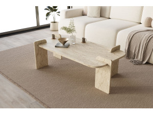 Mesa de centro de madeira "Lovge" 120 x 60 x 35 cm - Travertino 2