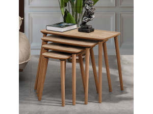 Luci" Mesa de encaixe de madeira com 4 peças 70 x 40 x 55 cm - Carvalho 2