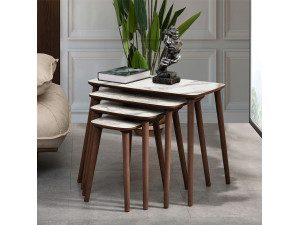 Luci" Mesa de encaixe de madeira com 4 peças 70 x 40 x 55 cm - Branco 2