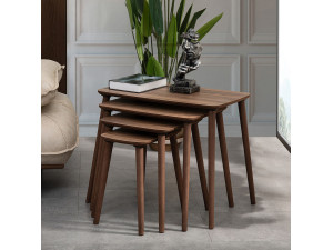 Luci" Mesa de encaixe de madeira com 4 peças 70 x 40 x 55 cm - Nogueira 2