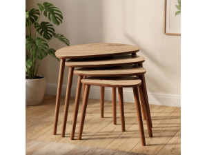 Mesa de encaixe de madeira "Nora" com 4 peças 68 x 45 x 55 cm - Carvalho 2