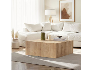 Mesa de centro "Prizma" em MDF - 90 x 90 x 35 cm - Carvalho safira 2