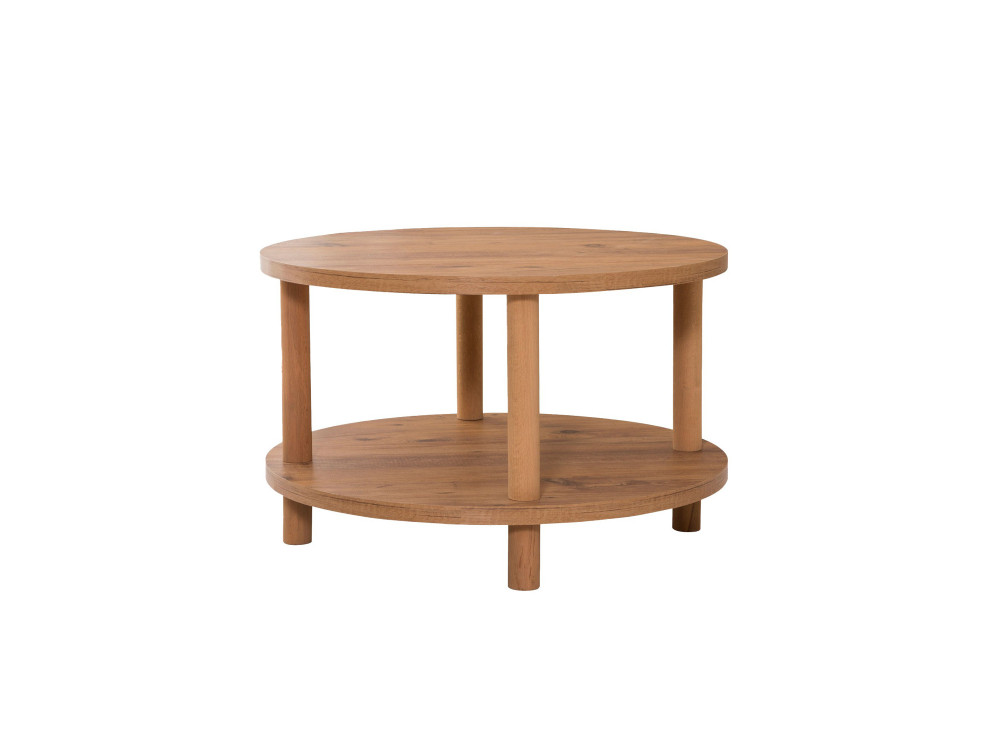 Mesa de centro redonda de madeira "Roby" - 70 x 70 x 43 cm - Castanho
