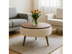 Mesa de centro "Noya Round" - 60 x 60 x 44 cm - Branco 2
