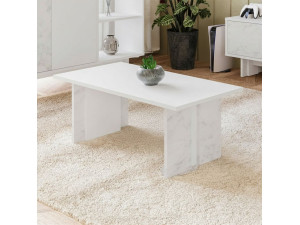 Mesa de centro de madeira "Ravello" - 90 x 50 x 40 cm - Branco 2