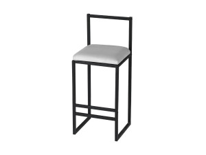 Banco de bar metálico "Nordic" 35 x 35 x 84 cm - Creme