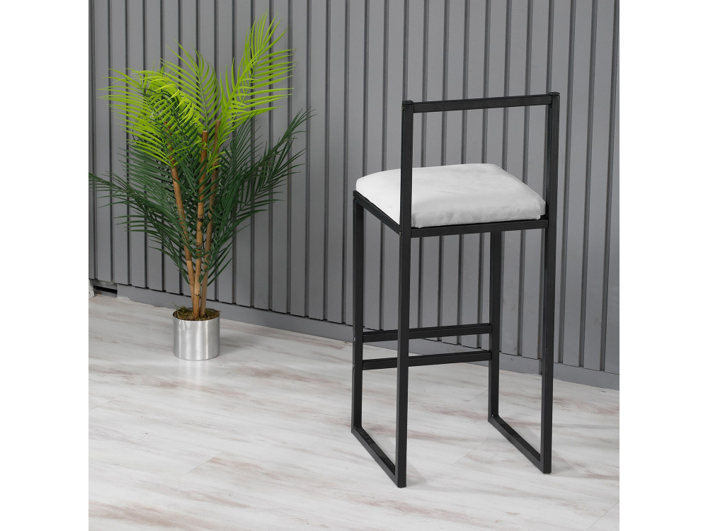 Banco de bar metálico "Nordic" 35 x 35 x 84 cm - Creme