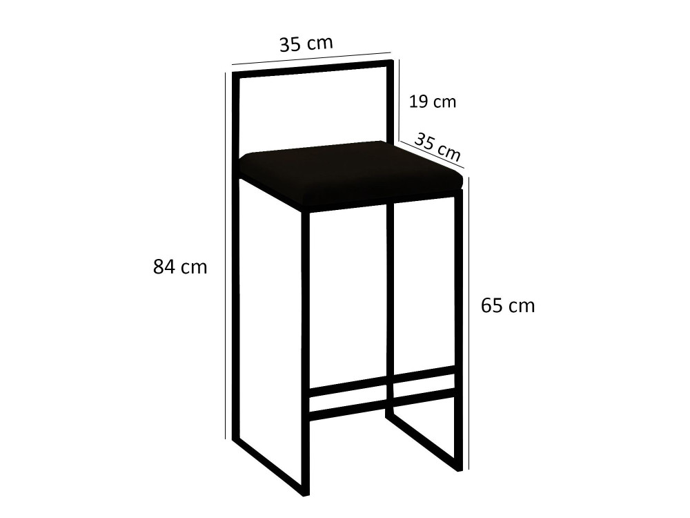 Banco de bar metálico "Nordic" 35 x 35 x 84 cm - Creme