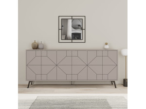 Aparador "Dune" em madeira - 184 x 35 x 77 cm - Castanho moca claro 2